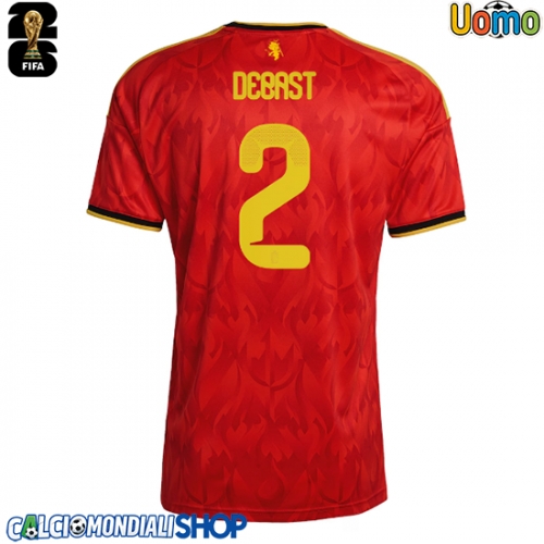 Maglie da calcio Belgio Zeno Debast #2 Prima Maglia Mondiali 2026  Manica Corta